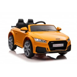 Auto Macchina Elettrica per Bambini 12V Audi TT RS Sedile Pelle con Telecomando Gialla