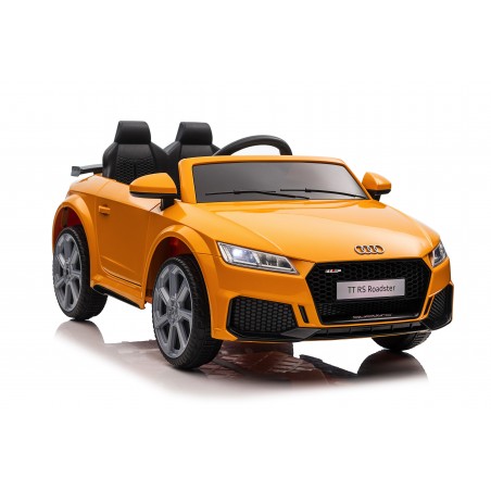 Auto Macchina Elettrica per Bambini 12V Audi TT RS Sedile Pelle con Telecomando Gialla