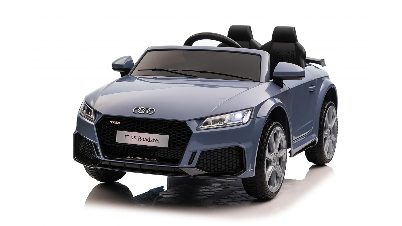 Auto Macchina Elettrica per Bambini 12V Audi TT RS Sedile Pelle con Telecomando Grigio Blue