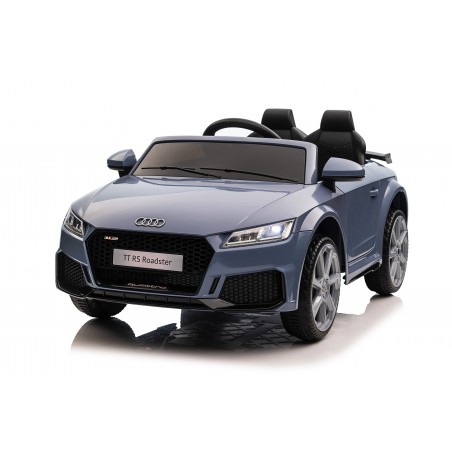 Auto Macchina Elettrica per Bambini 12V Audi TT RS Sedile Pelle con Telecomando Grigio Blue