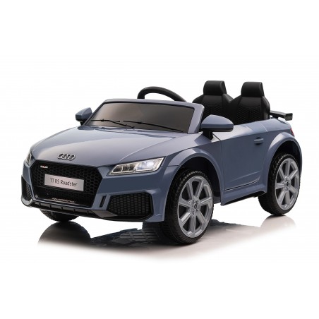 Auto Macchina Elettrica per Bambini 12V Audi TT RS Sedile Pelle con Telecomando Grigio Blue