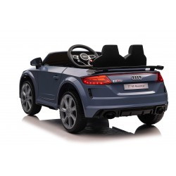 Auto Macchina Elettrica per Bambini 12V Audi TT RS Sedile Pelle con Telecomando Grigio Blue