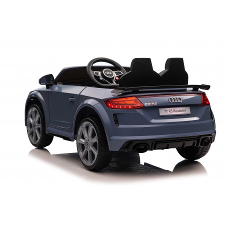 Auto Macchina Elettrica per Bambini 12V Audi TT RS Sedile Pelle con Telecomando Grigio Blue