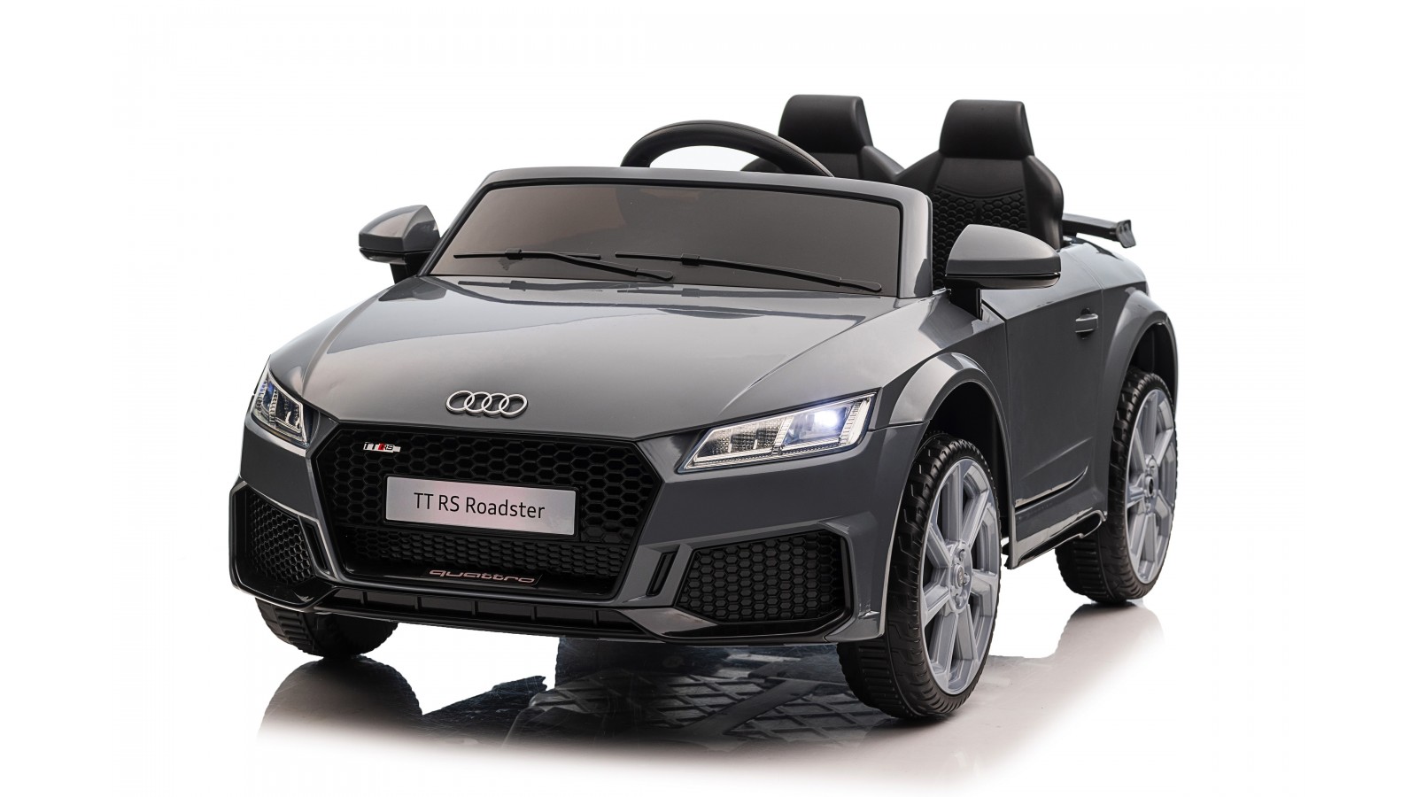 Auto Macchina Elettrica per Bambini 12V Audi TT RS Sedile Pelle con Telecomando Grigio