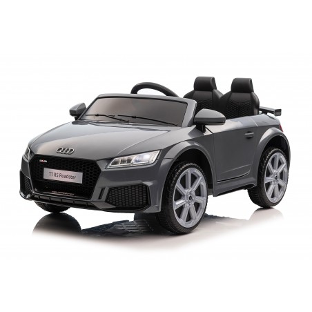 Auto Macchina Elettrica per Bambini 12V Audi TT RS Sedile Pelle con Telecomando Grigio