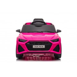 Auto Macchina Elettrica per Bambini 12V Audi RS 6 Sedile Pelle con Telecomando Rosa