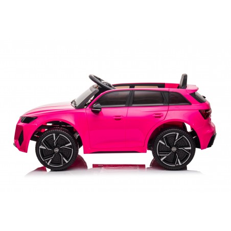 Auto Macchina Elettrica per Bambini 12V Audi RS 6 Sedile Pelle con Telecomando Rosa