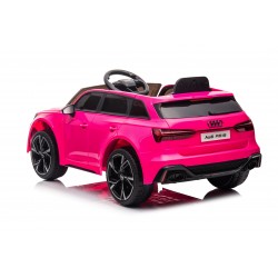 Auto Macchina Elettrica per Bambini 12V Audi RS 6 Sedile Pelle con Telecomando Rosa