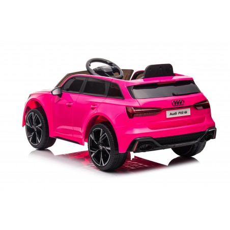 Auto Macchina Elettrica per Bambini 12V Audi RS 6 Sedile Pelle con Telecomando Rosa