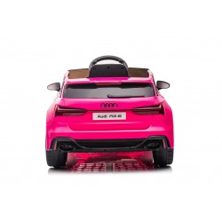 Auto Macchina Elettrica per Bambini 12V Audi RS 6 Sedile Pelle con Telecomando Rosa