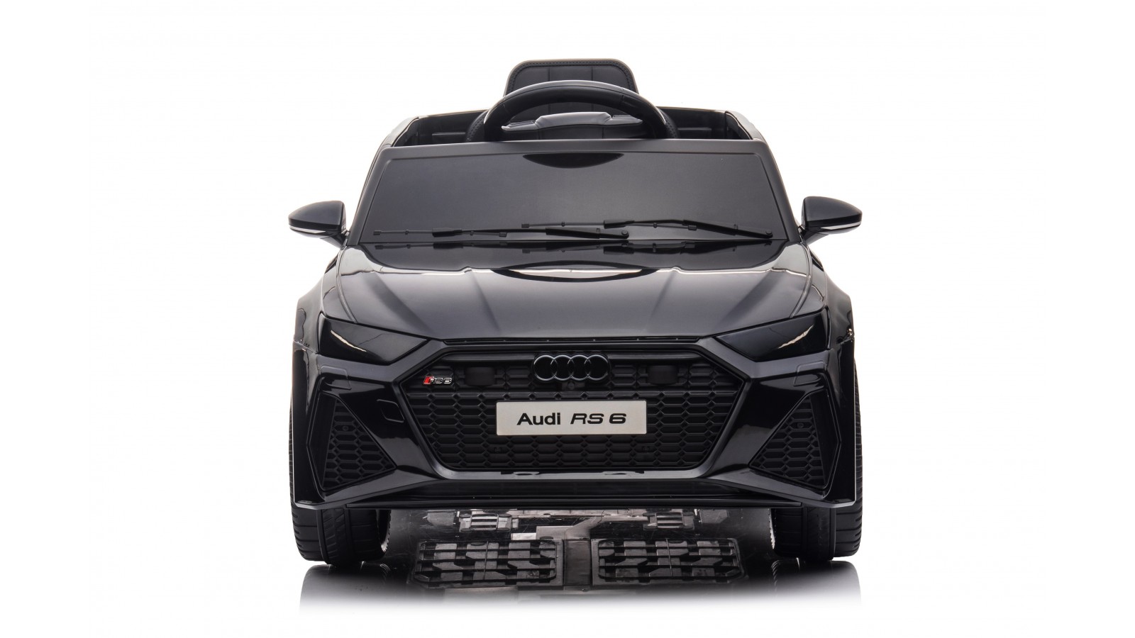 Auto Macchina Elettrica per Bambini 12V Audi RS 6 Sedile Pelle con Telecomando Nera