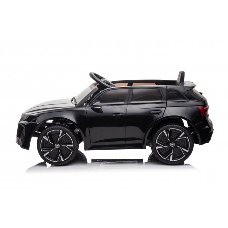 Auto Macchina Elettrica per Bambini 12V Audi RS 6 Sedile Pelle con Telecomando Nera