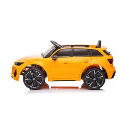 Auto Macchina Elettrica per Bambini 12V Audi RS 6 Sedile Pelle con Telecomando Gialla