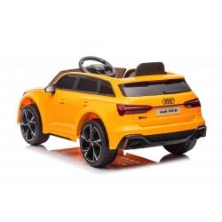 Auto Macchina Elettrica per Bambini 12V Audi RS 6 Sedile Pelle con Telecomando Gialla