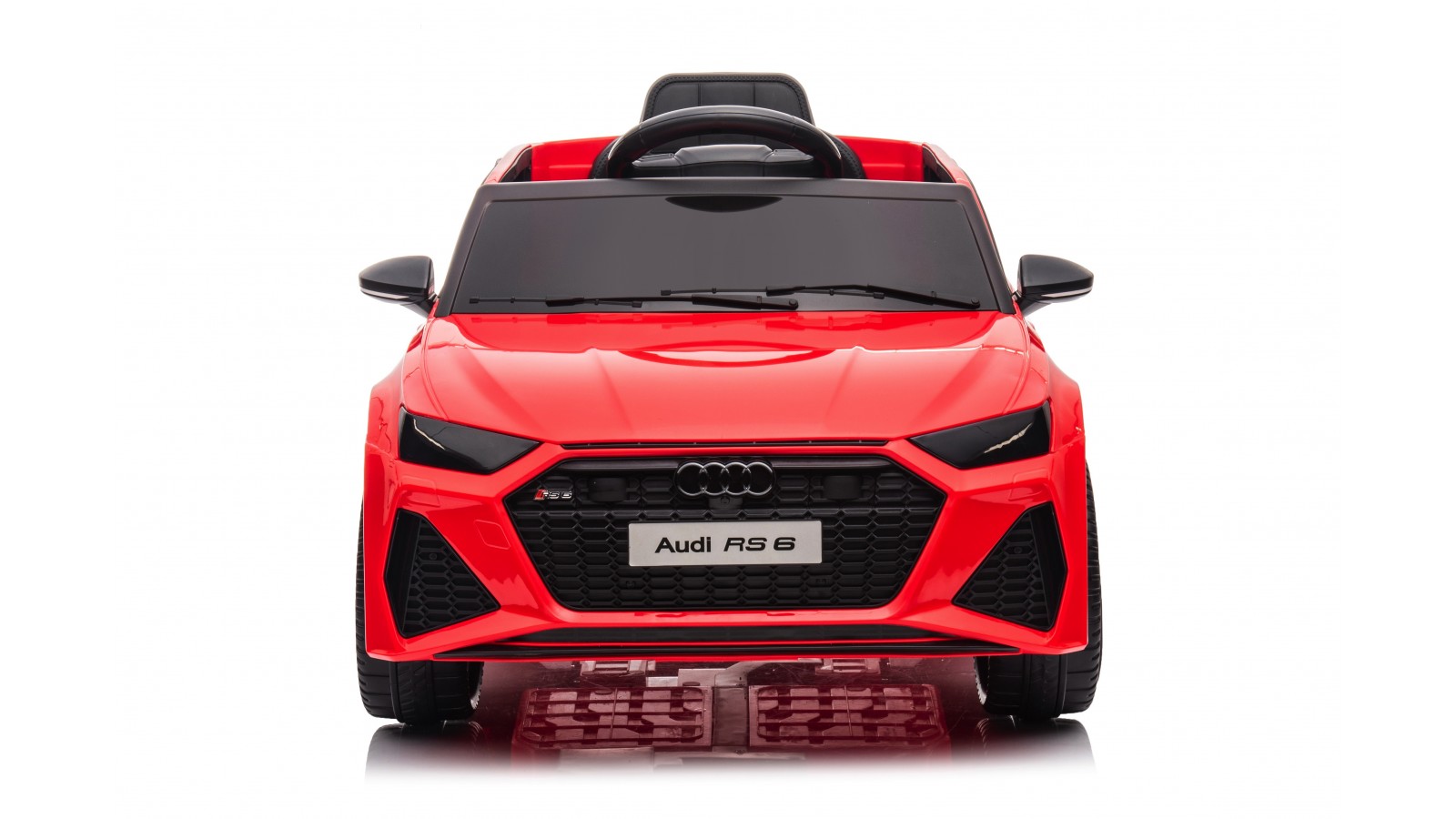 Auto Macchina Elettrica per Bambini 12V Audi RS 6 Sedile Pelle con Telecomando Rossa