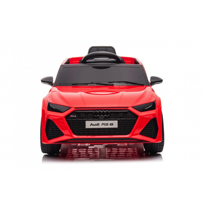 Auto Macchina Elettrica per Bambini 12V Audi RS 6 Sedile Pelle con Telecomando Rossa