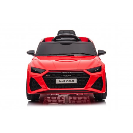 Auto Macchina Elettrica per Bambini 12V Audi RS 6 Sedile Pelle con Telecomando Rossa