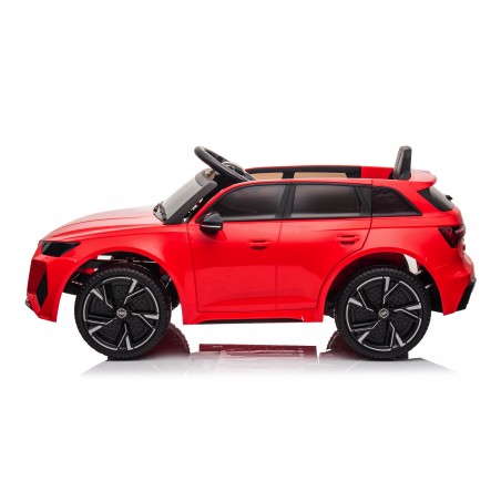 Auto Macchina Elettrica per Bambini 12V Audi RS 6 Sedile Pelle con Telecomando Rossa