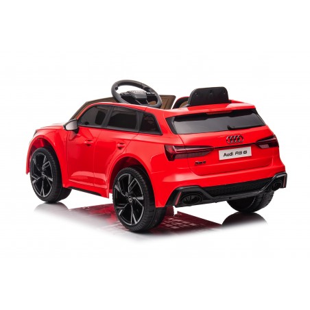 Auto Macchina Elettrica per Bambini 12V Audi RS 6 Sedile Pelle con Telecomando Rossa