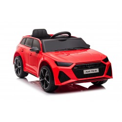 Auto Macchina Elettrica per Bambini 12V Audi RS 6 Sedile Pelle con Telecomando Rossa