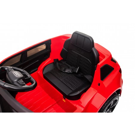 Auto Macchina Elettrica per Bambini 12V Audi RS 6 Sedile Pelle con Telecomando Rossa