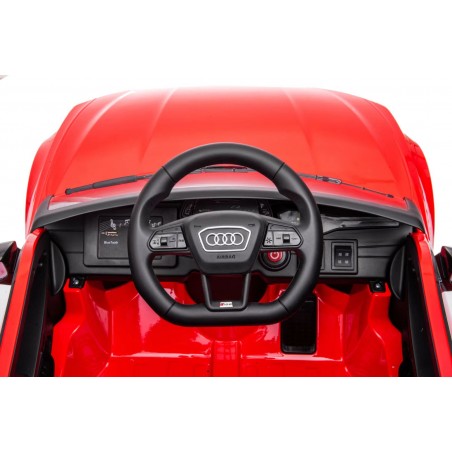 Auto Macchina Elettrica per Bambini 12V Audi RS 6 Sedile Pelle con Telecomando Rossa