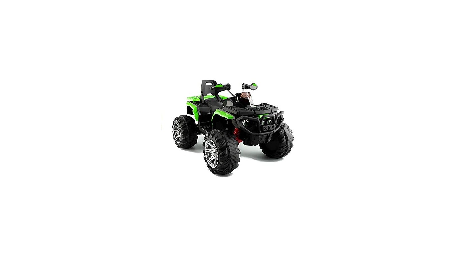 Super Quad elettrico Maverick per Bambini 12V doppio motore Full optional con Ammortozzatori Bianco Nero/Green