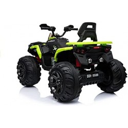 Super Quad elettrico Maverick per Bambini 12V doppio motore Full optional con Ammortozzatori Bianco Nero/Green