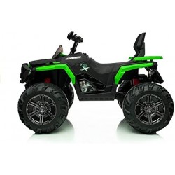 Super Quad elettrico Maverick per Bambini 12V doppio motore Full optional con Ammortozzatori Bianco Nero/Green