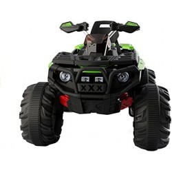 Super Quad elettrico Maverick per Bambini 12V doppio motore Full optional con Ammortozzatori Bianco Nero/Green