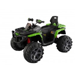 Super Quad elettrico Maverick per Bambini 12V doppio motore Full optional con Ammortozzatori Bianco Nero/Green