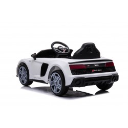 Auto Macchina Elettrica 12V NEW Audi R8 Spyder per Bambini Led MP3 con Telecomando Sedile in pelle Bianca