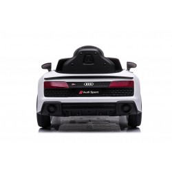 Auto Macchina Elettrica 12V NEW Audi R8 Spyder per Bambini Led MP3 con Telecomando Sedile in pelle Bianca