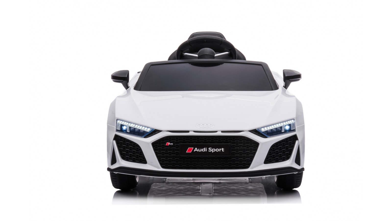 Auto Macchina Elettrica 12V NEW Audi R8 Spyder per Bambini Led MP3 con Telecomando Sedile in pelle Bianca