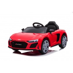 Auto Macchina Elettrica 12V NEW Audi R8 Spyder per Bambini Led MP3 con Telecomando Sedile in pelle Rossa