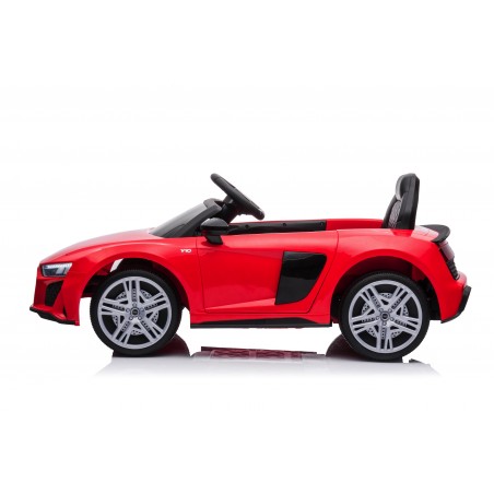 Auto Macchina Elettrica 12V NEW Audi R8 Spyder per Bambini Led MP3 con Telecomando Sedile in pelle Rossa