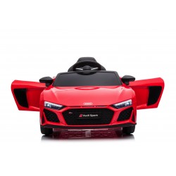 Auto Macchina Elettrica 12V NEW Audi R8 Spyder per Bambini Led MP3 con Telecomando Sedile in pelle Rossa