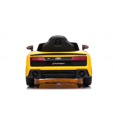 Auto Macchina Elettrica 12V NEW Audi R8 Spyder per Bambini Led MP3 con Telecomando Sedile in pelle Gialla