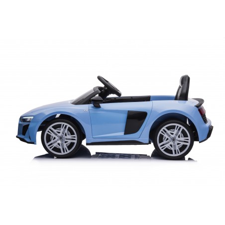 Auto Macchina Elettrica 12V NEW Audi R8 Spyder per Bambini Led MP3 con Telecomando Sedile in pelle Blue