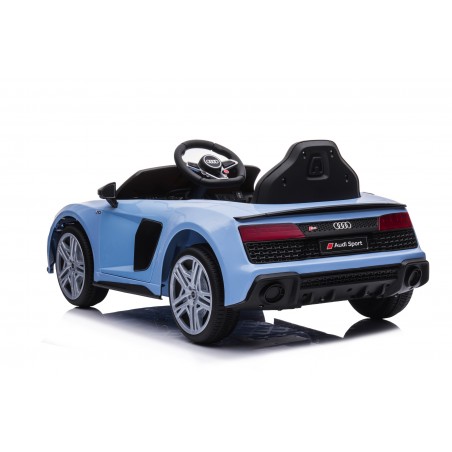 Auto Macchina Elettrica 12V NEW Audi R8 Spyder per Bambini Led MP3 con Telecomando Sedile in pelle Blue