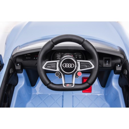 Auto Macchina Elettrica 12V NEW Audi R8 Spyder per Bambini Led MP3 con Telecomando Sedile in pelle Blue