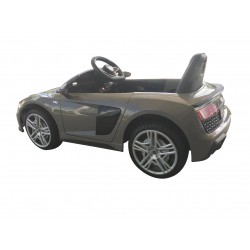 Auto Macchina Elettrica 12V NEW Audi R8 Spyder per Bambini Led MP3 con Telecomando Sedile in pelle Grigia