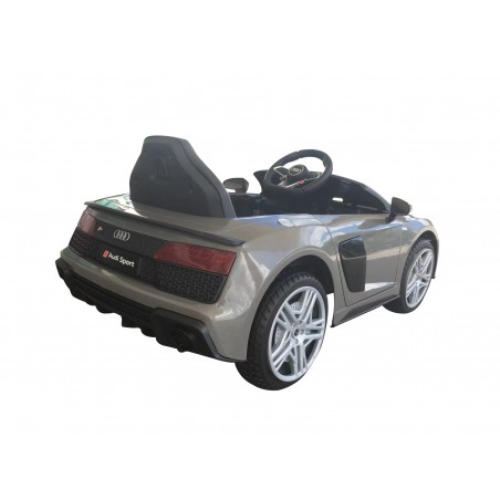 Auto Macchina Elettrica 12V NEW Audi R8 Spyder per Bambini Led MP3 con Telecomando Sedile in pelle Grigia