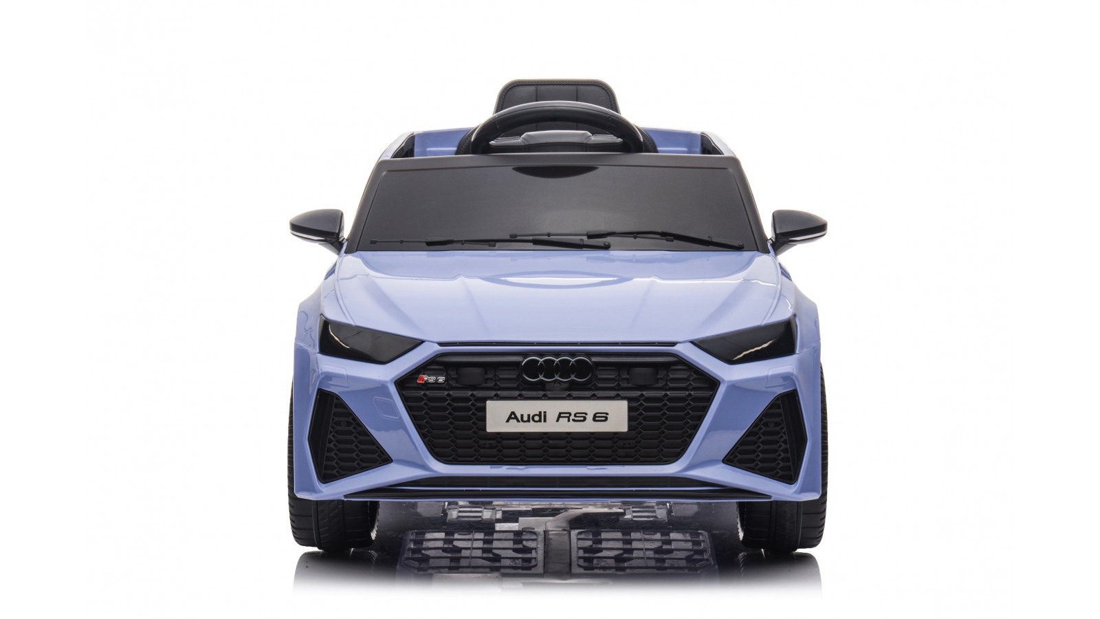 Auto Macchina Elettrica per Bambini 12V Audi RS 6 Sedile Pelle con Telecomando Grey Blue