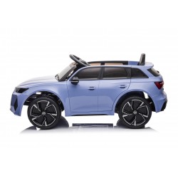 Auto Macchina Elettrica per Bambini 12V Audi RS 6 Sedile Pelle con Telecomando Grey Blue