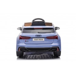 Auto Macchina Elettrica per Bambini 12V Audi RS 6 Sedile Pelle con Telecomando Grey Blue