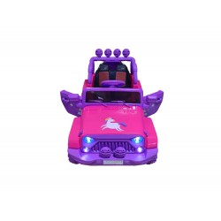 Auto macchina elettrica fuoristrada Unicorno per Viola Celeste 12V MP3 Led con Telecomando Full Optional Sedili in Pelle