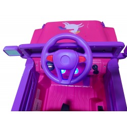 Auto macchina elettrica fuoristrada Unicorno per Viola Celeste 12V MP3 Led con Telecomando Full Optional Sedili in Pelle