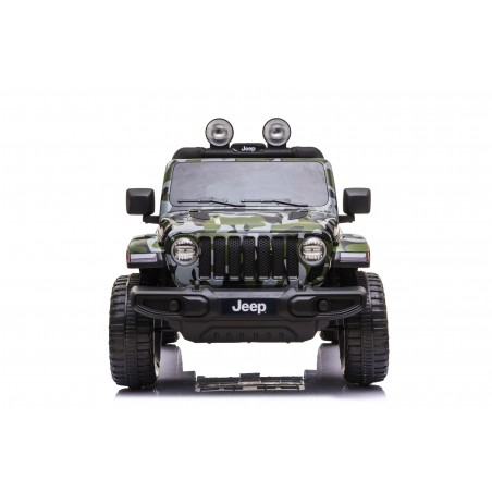 Auto Macchina Elettrica Jeep Wrangler Rubicon 12V per Bambini porte apribili Con telecomando Full accessori (Army)