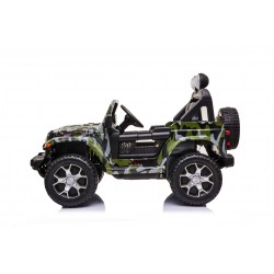 Auto Macchina Elettrica Jeep Wrangler Rubicon 12V per Bambini porte apribili Con telecomando Full accessori (Army)